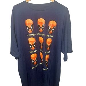 Marvel Navy Blue Deadpool Short Sleeve Tee Men’s XXL